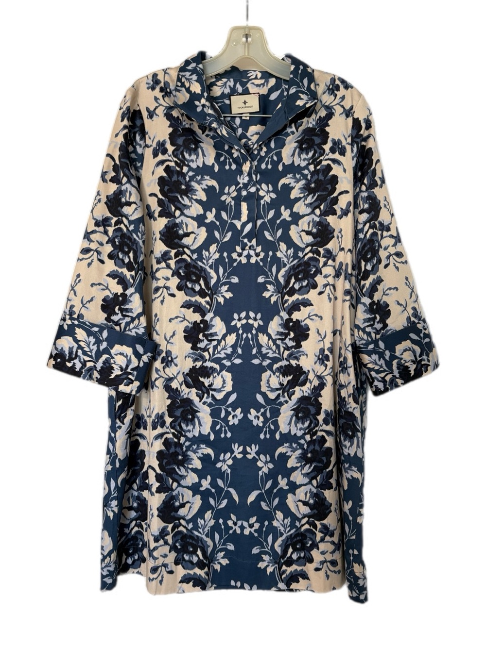 Tuckernuck Navy and Cream Floral Tunic Dress - Picture 4 of 7